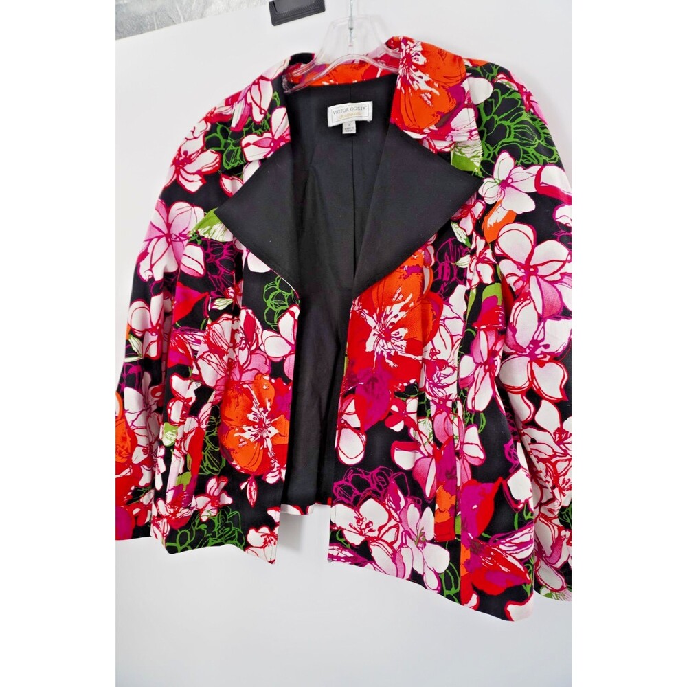 Vintage Victor Costa Women 1X Vibrant Retro Whimsigoth GrandmacoreFloral Blazer